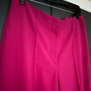 Express Fuchsia Wide Leg High Waisted Seamed Trousers